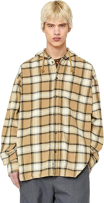 Amazon.co.jp: [ディーゼル] メンズ シャツ チェック パーカー